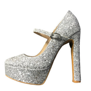 结婚婚鞋女白色水晶鞋水钻新娘高跟鞋细跟防水台白色尖头礼服8CM