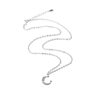 月牙s925纯银网红月亮项链女韩版锁骨链简约日韩学生森系清新百搭