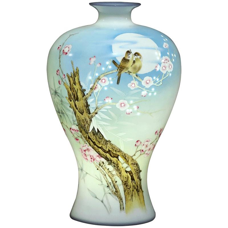 景德镇陶瓷手绘花瓶瓷器中式插花
