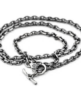 松岩原创纯银男士复古朋克风项链