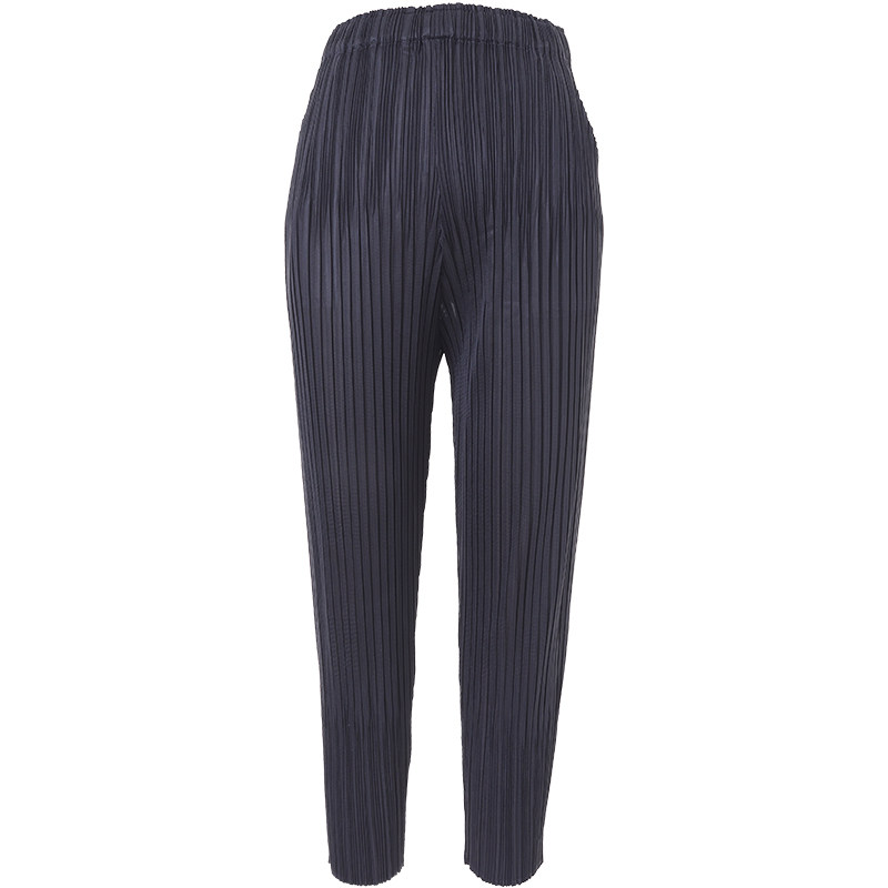 三宅褶皱裤子女宽松2025春夏新款百褶萝卜裤奶奶裤九分哈伦裤