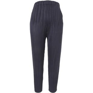 三宅褶皱裤子女宽松2025春夏新款百褶萝卜裤奶奶裤九分哈伦裤