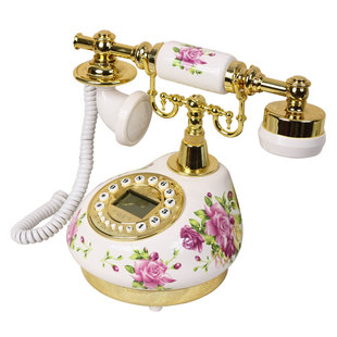 TQJ陶瓷田园仿古电话机家用欧式复古固定电话客厅老式座机