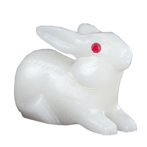 白玉兔子家居摆件玉兔呈祥兔形玉石生肖兔玉雕白兔小兔子免吉祥物