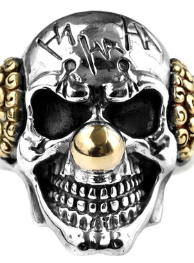 电影骷髅朋克风银戒指