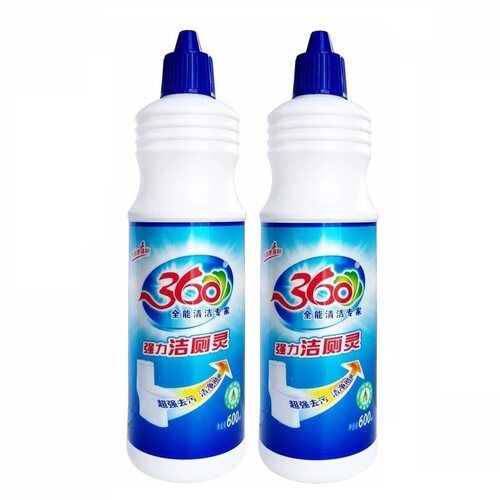 360强力洁厕灵实惠装蓝液宝马桶清洁剂卫生间除垢除臭家用清香型