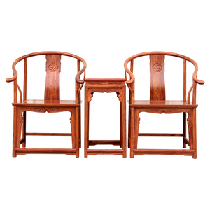 独板刺猬紫檀圈椅太师椅三件套