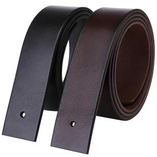 皮带男真皮不带头牛皮针扣腰带男士头层牛皮裤带身光身无头皮带