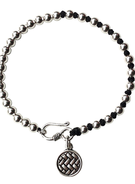 手工编织手链纯银珠森系简约女