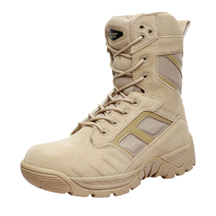 冬季君洛克80204沙漠战术靴高帮防刺作战靴陆战靴子