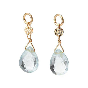 新品aget风天然紫水晶蓝宝石水滴银叶子14K包金吊坠耳环集合14