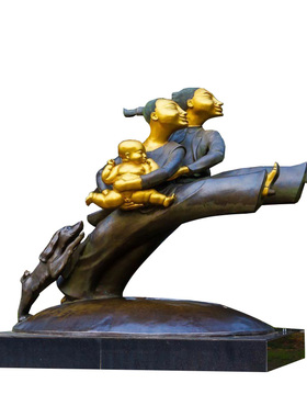 景观玻璃钢园林大型抽象人物雕塑