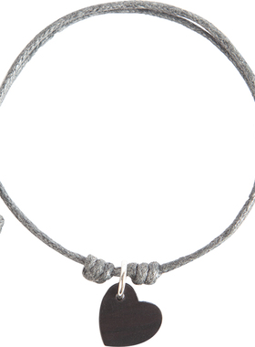 原创设计风复古灰色木质刻字手链