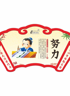 学校布置装饰扇形传统文化墙贴