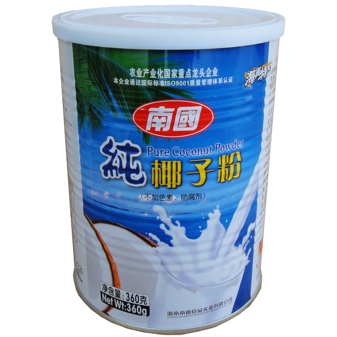 海南特产总店南国纯椰子粉360g克无蔗糖原味椰奶粉原浆椰汁粉速溶