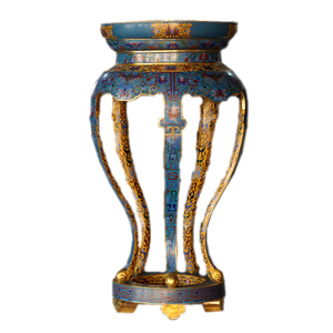 工厂直销手工珐琅景泰蓝落地仿古花几圆几花盆奇石盆景架子掐丝