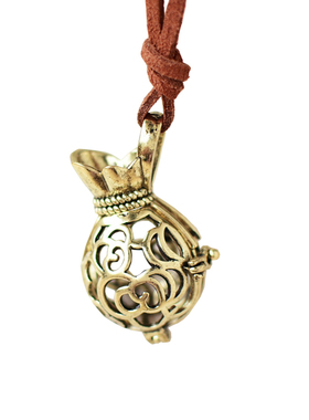 可打开镂空香囊球雕花项链