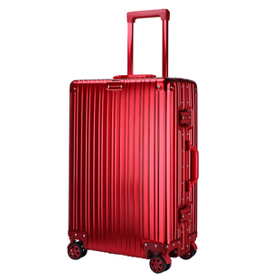 翻译官结婚行李箱陪嫁红色旅行箱镁铝合金箱铝框拉杆箱20寸密码箱