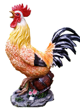 公鸡母鸡摆件花园庭院装饰品