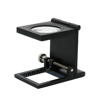 沪镜10倍三折式放大镜金属框带刻度高清晰照布镜纺织布料密度镜