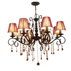 铁艺欧式客厅复古吊灯 个性装饰灯具客厅吊灯大气水晶灯家用简欧