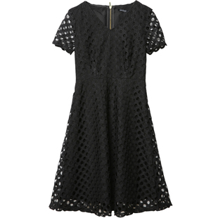 台湾外贸品牌原单夏季女装高端蕾丝连衣裙2025年新款春秋大码裙子