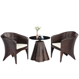 藤椅三件套高脚藤桌椅户外吧台前台藤椅家具休闲阳台桌椅酒吧桌椅