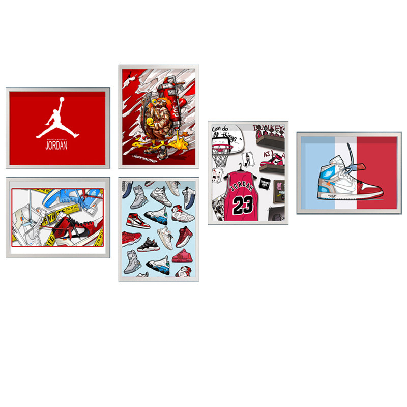 球鞋nba乔丹潮牌艺术风照片墙