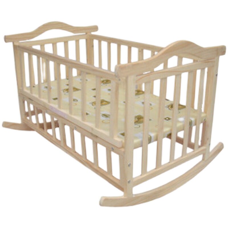 多功能 婴儿床实木无漆松木摇篮床儿童床bb床宝宝床摇摇床带蚊帐