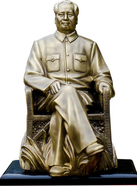工艺毛主席雕塑伟人卧室黄铜坐像