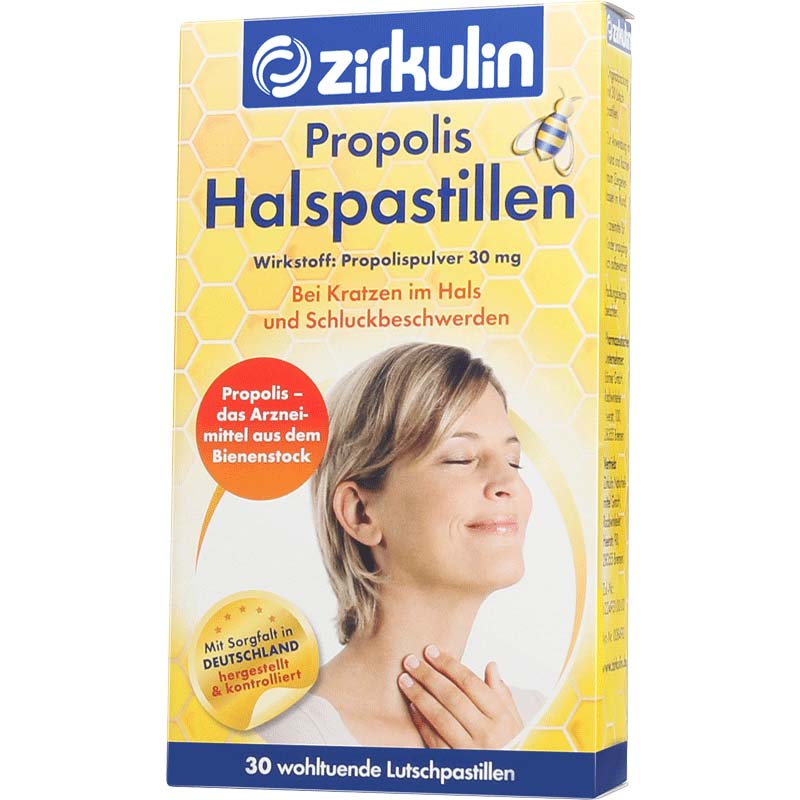 进口保税德国Zirkulin哲库林蜂胶润喉糖无糖薄荷含片30粒/盒 2盒
