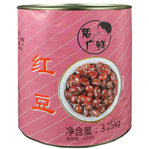 盾广鲜红豆罐头3.2kgX6罐装大罐即食糖水蜜红豆粒甜品奶茶店专用