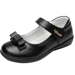 女童黑皮鞋演出鞋学生软底小皮鞋春秋新款儿童皮鞋黑色真皮公主鞋