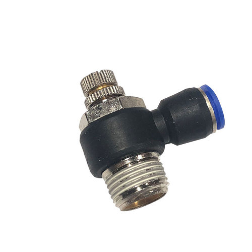 气动快插节流阀PU气管接头L型螺纹调压接头SL8MM-02 10-03 12-04