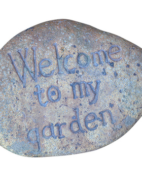 仿石头欢迎光临摆件摆设花园园艺