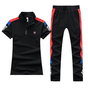 夏季361情侣运动套装女2024新款纯棉短袖t恤薄款休闲运动服套装男