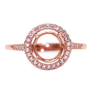 精工925银戒指空托加工镶嵌圆形戒托5*5 6*6 7*7 8*8 9*9 10*10