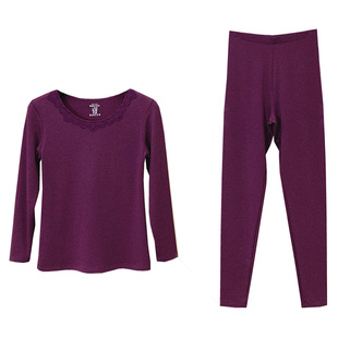 犇业女士保暖衣套装加肥加大码单层内磨毛厚秋衣秋裤E099/E101