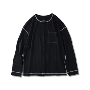 MOSTWANTEDLAB 2017AW MWTD 全棉口袋长袖打底衫纯色宽松四色入