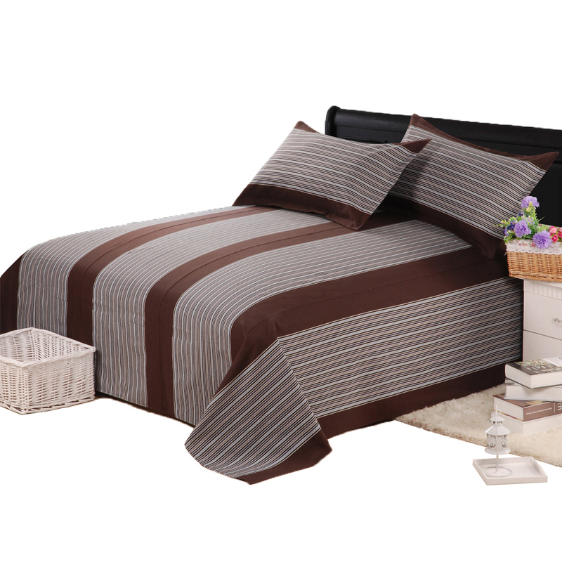 老粗布床单单件纯棉条纹全棉老式床单 特价手工老粗布三件套包邮