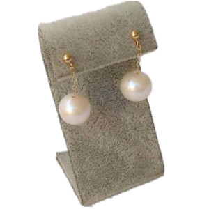 超大颗风在吹款11-12mm圆天然淡水珍珠耳钉耳坠纯银耳环简约气质