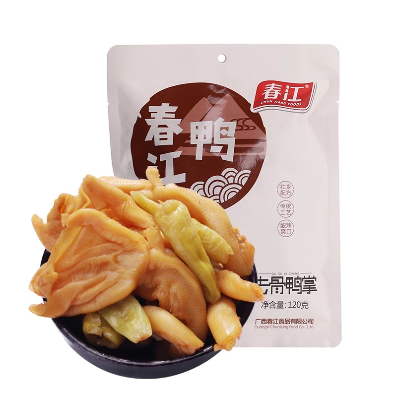 春江去骨65gx2袋泡椒无骨广西鸭掌