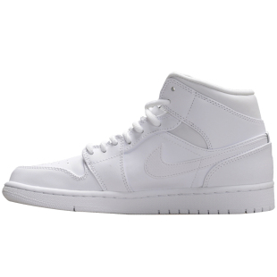 北卡大学 Air Jordan 1 Mid AJ1 乔1 纯白 篮球鞋 554724-110现货