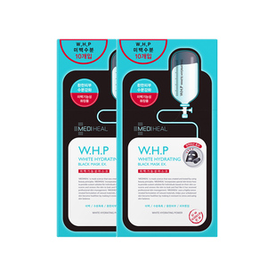 MEDIHEAL/美迪惠尔正品 美白保湿黑面膜 WHP竹炭补水保湿黑膜临期