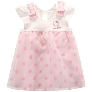 Hello Kitty女童高腰欧根纱连衣裙宝宝裙子公主裙小洋装
