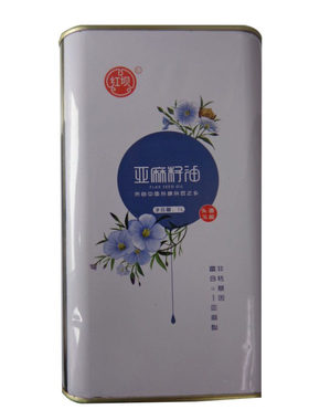 张家口康保红坝1L亚麻籽油坝上冷榨胡麻油物理压榨铁盒装