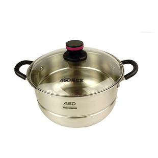 爱仕达28cm可调压两层蒸锅304不锈钢复合底ZS28V2Q电磁炉通用