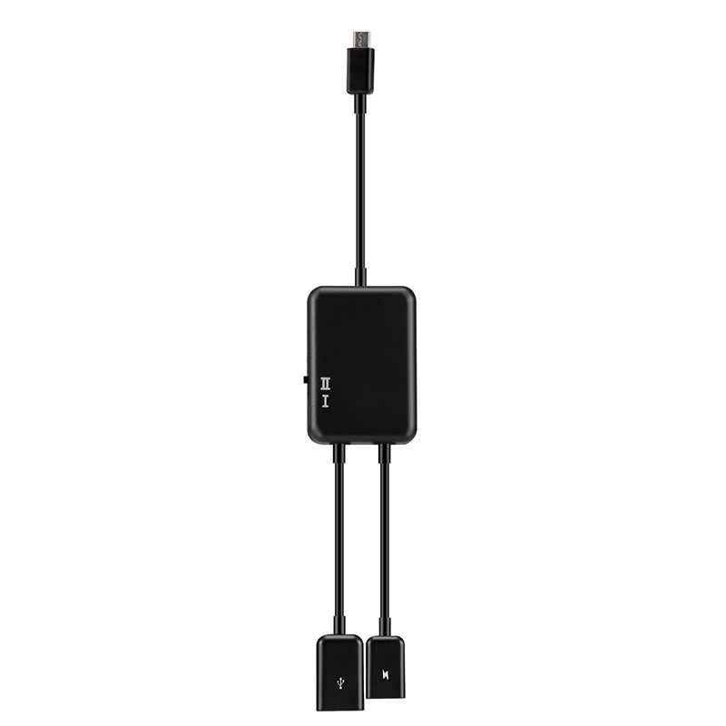 可充电同时OTG数据线平板电脑USB HUB多口分线器带供电转接线键盘