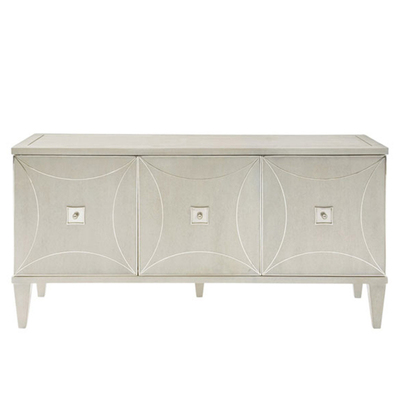 轻奢风美式别墅实木三门储物柜