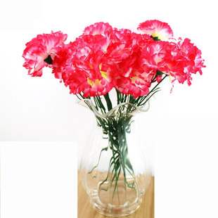康乃馨仿真花摆件单支花绢花假话花防真花花束客厅装饰品家居摆设